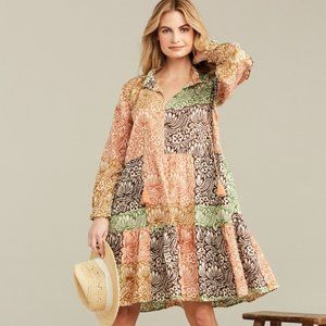 Roberta Roller Rabbit Giles Janni Tiered Hem Swing Dress Size XS